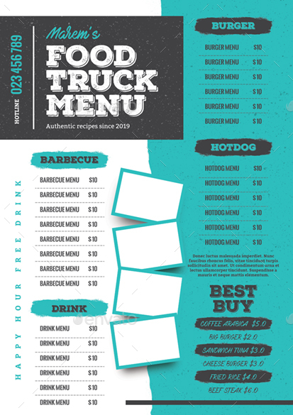 Food Truck Menu by monggokerso | GraphicRiver